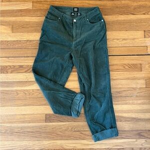 BDG Dark Teal Corduroy Mom High-Rise Pants